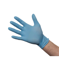 100 x Large Blue Vinyl Gloves - Powdered 