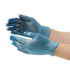 100 x Small Blue Vinyl Gloves - Powder-Free 