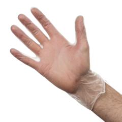 100 x Medium Clear Vinyl Gloves - Powder-Free 