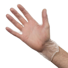 100 x Small Clear Vinyl Gloves - Powder-Free 