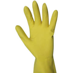 12 x Medium Household Rubber Gloves - Yellow 