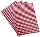 1000 x 25x20cm Greaseproof Paper Gingham Print Red