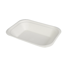 125 x Bagasse Medium Chip Tray Compostable