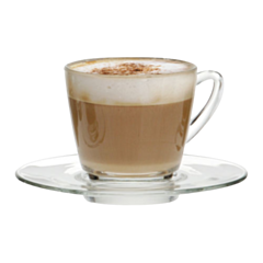 6 x Ultimo Cappuccino Glass Cup 240ml - 80mm H