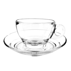 6 x Caffe Latte Glass Cup 260ml - 65.5mm H
