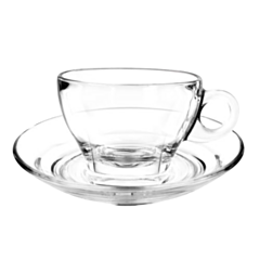 6 x Caffe Glass Saucer 14.5cm - 5.75"