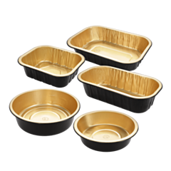 Premium Black & Gold Foil Containers