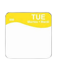1000 x TUESDAY REMOVABLE SQUARE LABEL 