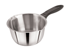 1 x Stainless Steel Milk Pan Tapered Double Lipped 20cm