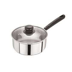 1 x Stainless Steel Saucepan With Glass Lid 16cm