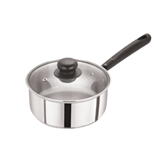 1 x Stainless Steel Saucepan With Glass Lid 18cm