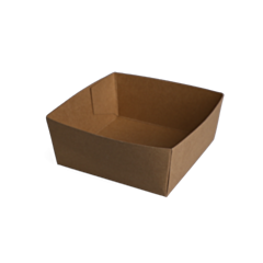 500 x Chefpac® 4" Deep Kraft Burger Tray Recyclable Cardboard