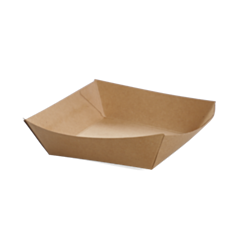 500 x Chefpac® 5" Kraft Burger Tray Recyclable Cardboard