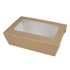 60 x 1200ml Large Food to Go Takeaway Taste Boxes - With Window Recyclable