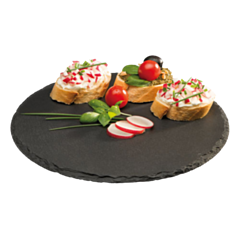 1 x Natural Slate Round Tray 28cm