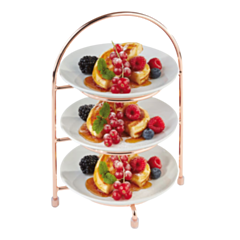1 x Copper 3 Tier Cake Stand max. 27cm Plate