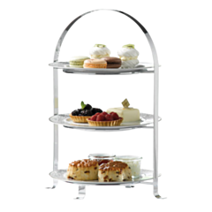 1 x 3 Tier Chrome Serving Stand max 26cm plates