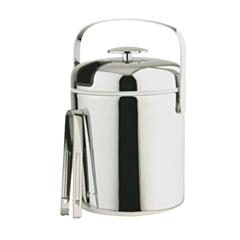 1 x Stainless Steel Ice Bucket with Tongs 14cm