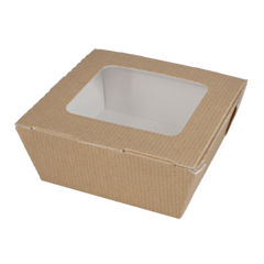 60 x 750ml Medium Food to Go Takeaway Taste Boxes - With Window Recyclable