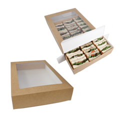 Chefpac® Cardboard Food Platter Boxes and Insert Combo Pack