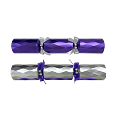 25 x 14" Purple Silver Diamond Christmas Cracker