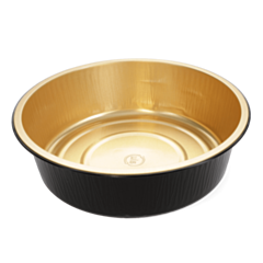 300 x 1200ml Premium Black & Gold Foil Container Bowl