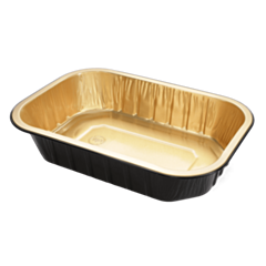 300 x 1000ml Premium Black & Gold Foil Container 