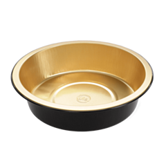 300 x 700ml Premium Black & Gold Foil Container Bowl 
