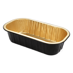 300 x 670ml Premium Black & Gold Foil Container 