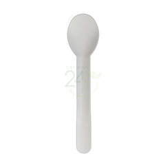 100 x White Natural Paper Spoon