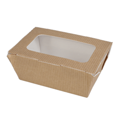 180 x 500ml Small Food to Go Takeaway Taste Boxes - With Window Recyclable