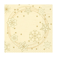 225 x Star Shine Cream Dunilin Christmas Napkins 40x40cm