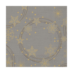 360 x Star Shine Grey Dunisoft Christmas Napkins 40x40cm
