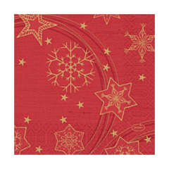 225 x Star Shine Red Dunilin Christmas Paper Napkin 40cm