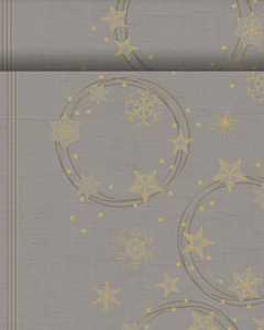 4 x Star Shine Grey Dunicel Christmas Table Runner 0.4x24m