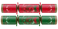 100 x 10" Traditional Red & Green Christmas Crackers