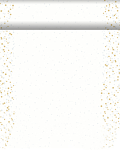 4 x Golden Stardust White Dunicel Christmas Table Runner 0.4x24m
