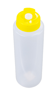 1 x Yellow Silicone Anti Drip Tip Sauce Bottle 24oz