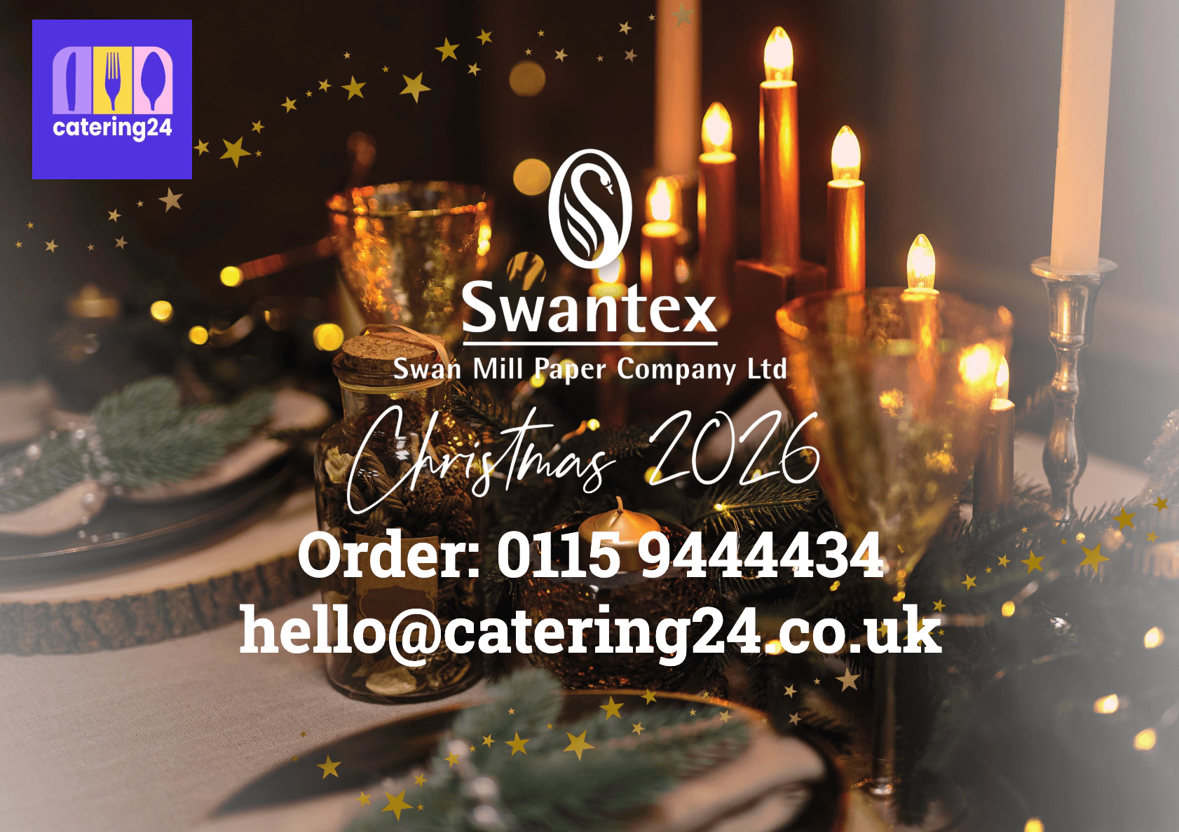 Front cover of the Swantex Christmas cracker and tableware brochure 2026