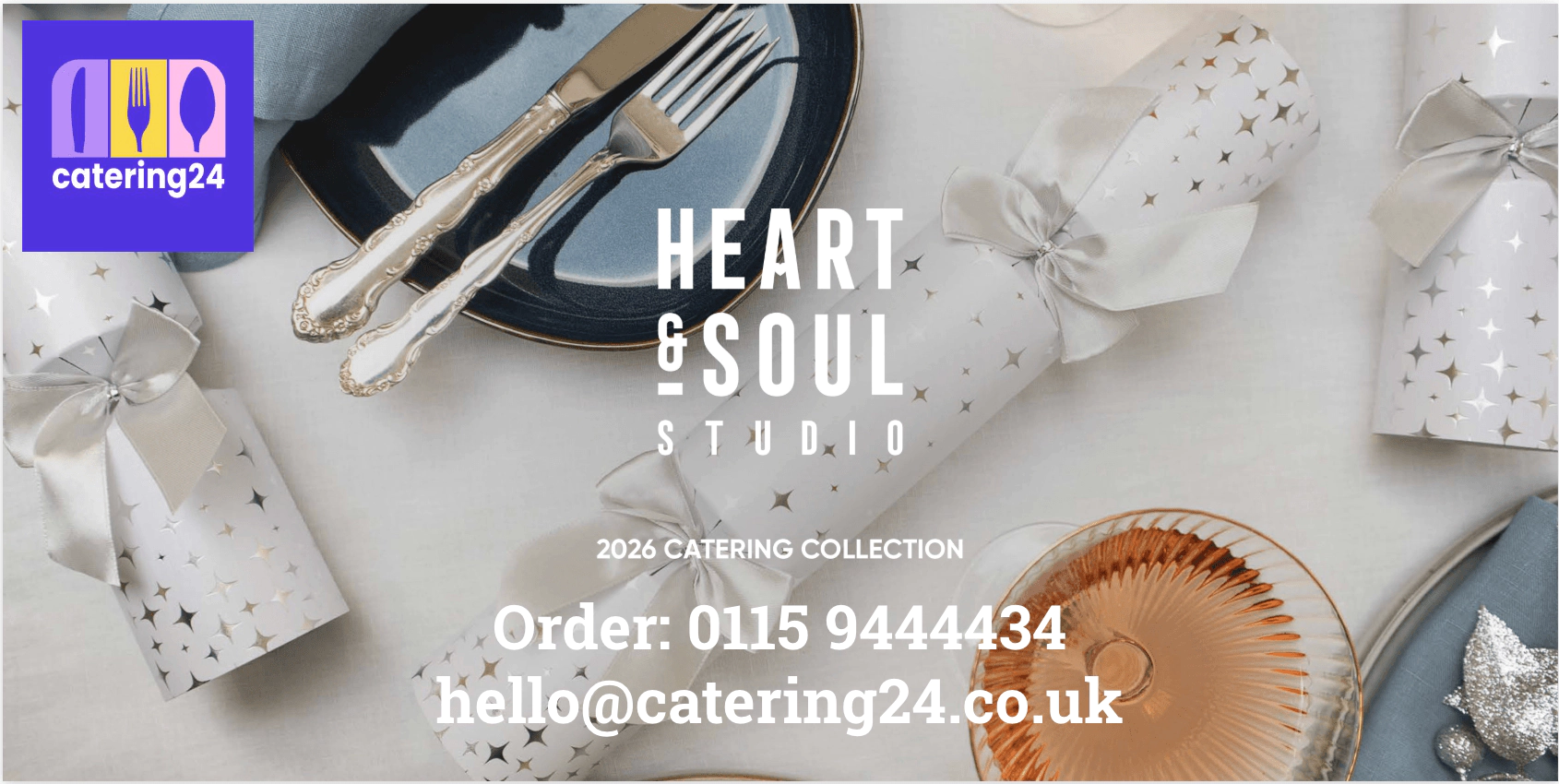 Front cover of the Heart and Soul Christmas cracker brochure 2026